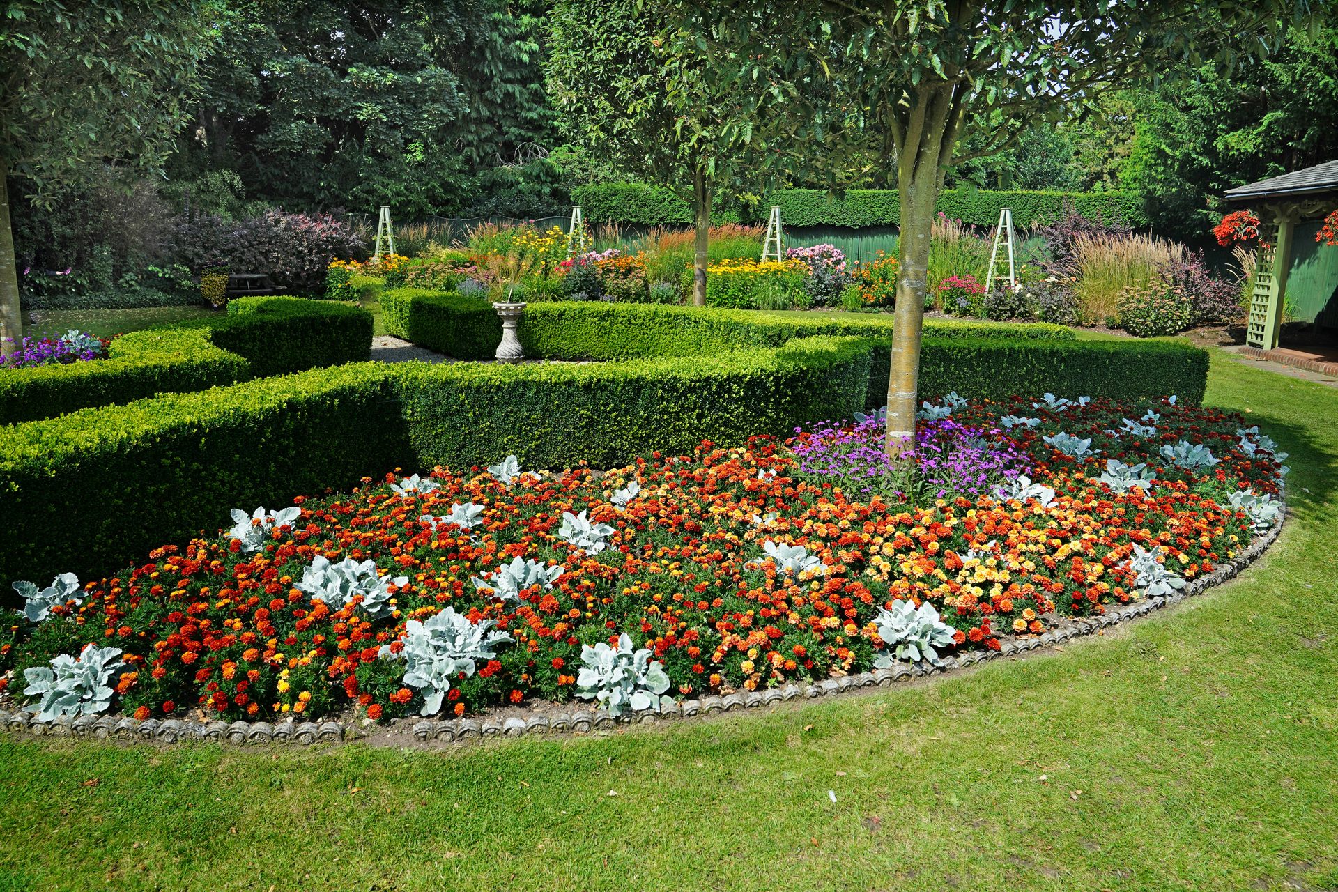 Formal boxwood garden